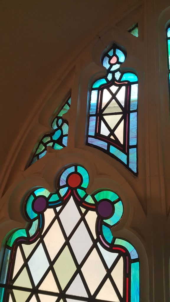 Young Chapel - stain glass interior - Robyn Huether Architect